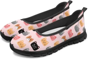 Women's Casual Slip-On Mesh Flat Lighweight Spring Work Shoes for Women with Anti-Slip Sole Size 6-10