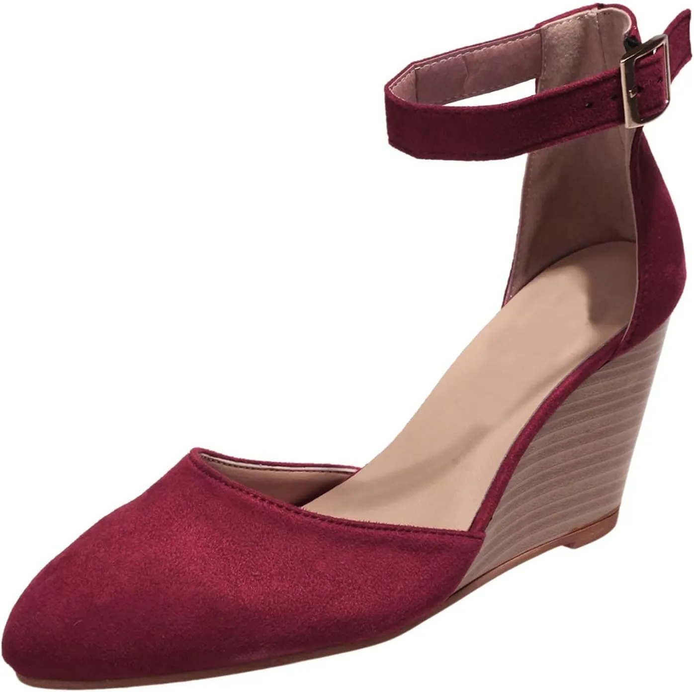 Womens Closed Toe Sandals Women Summer 2025 Casual Ankle Pumps Strap Espadrilles High Heels Wedges Wedding Party Dressy Flat Open Anti Slip with Adjustable Buckle Shoes Wedge Platform