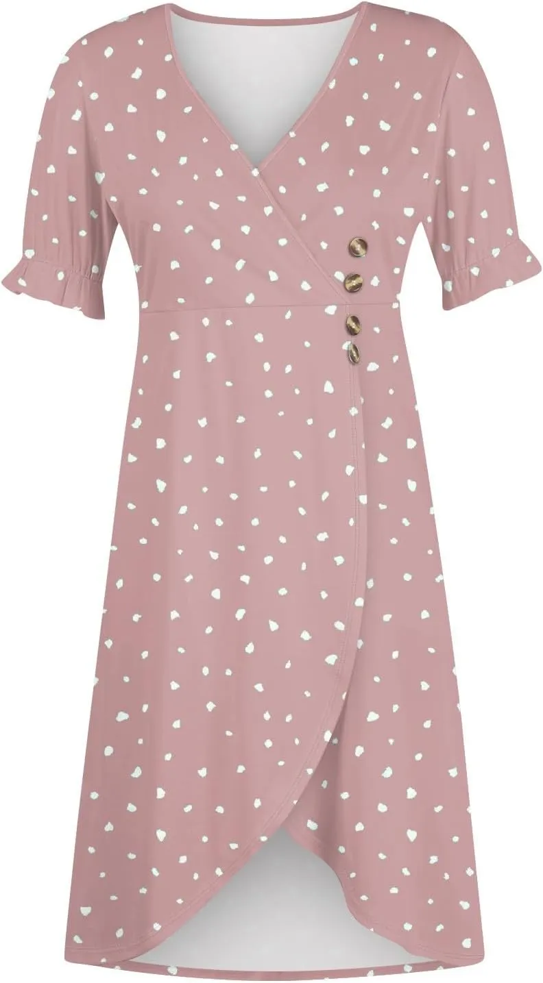 Womens Dresses Midi Dresses for Women Puff Sleeve Summer Dresses Women Casual Boho Fitted