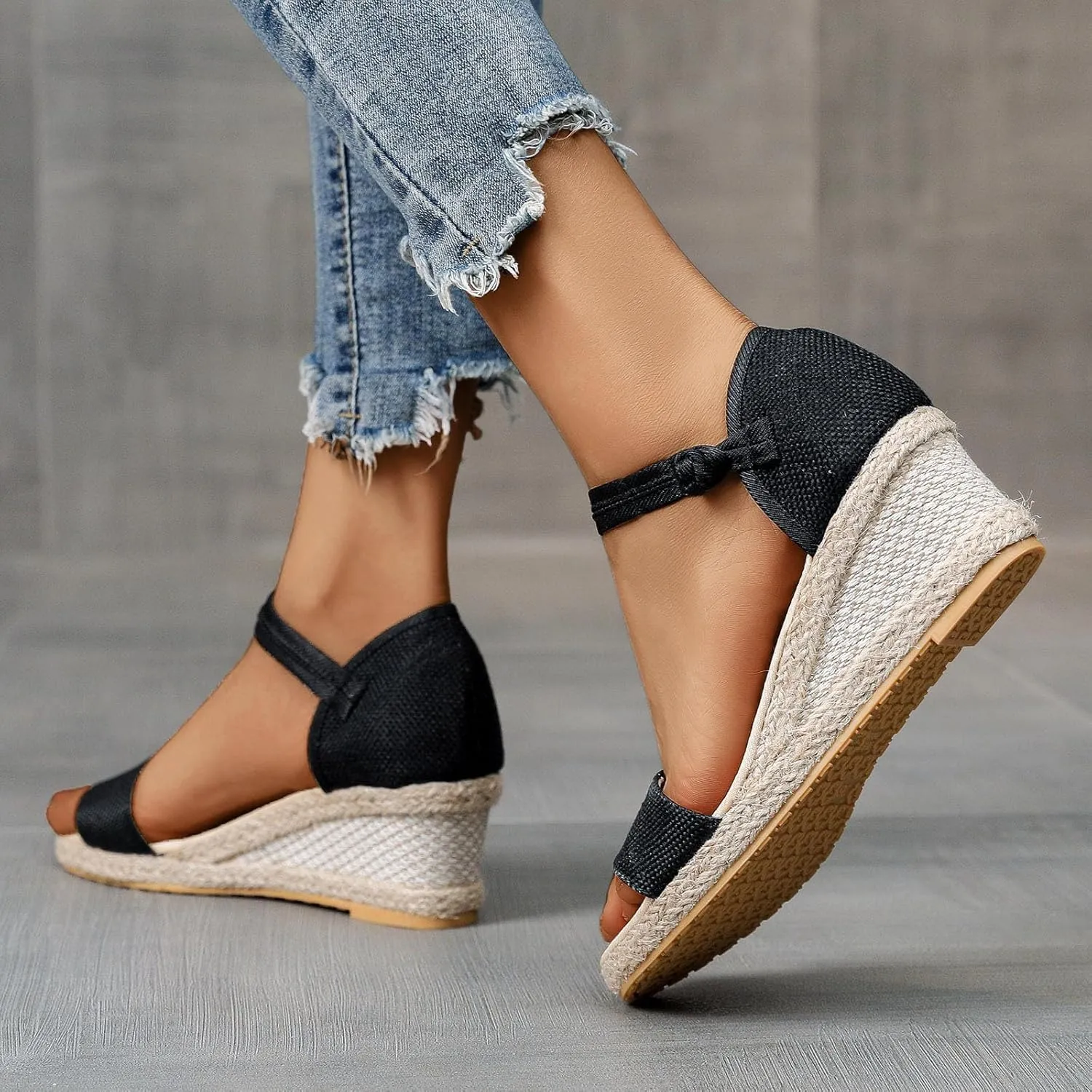 Women's Espadrille Platform Wedge Sandals Closed Toe Ankle Strap Lace up Summer Shoes Buckle Dress Slip On Fashion Walking Casual & Dressy Espadrilles Raffia Open Buckled High Heels