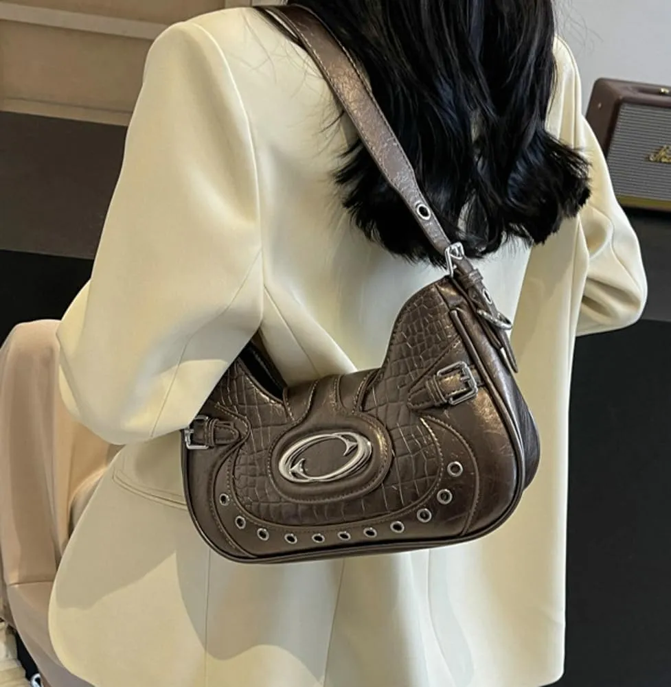 Womens Fashion Shoulder Bags Y2k Purse Handbag PU Leather Hobo Tote Bag Crossbody Bag