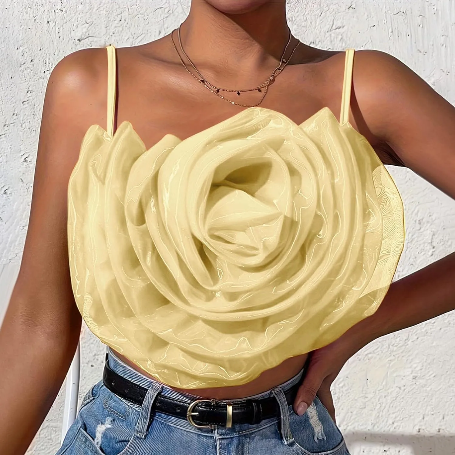 Women's Flower Front Crop Tube Top Sleeveless Strapless Solid Shirred Tops Mens Running