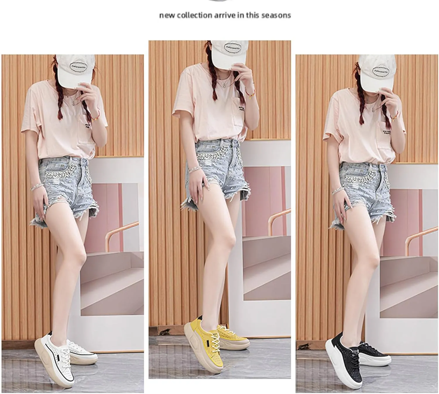 Women's Leather Cutout Lace-Up Platform Chunky Dad Sneakers Fashion Round Toe Low Top Platform Non-Slip Breathable Orthopedic Comfortable Sport Sandals Casual Work Tennis Shoes