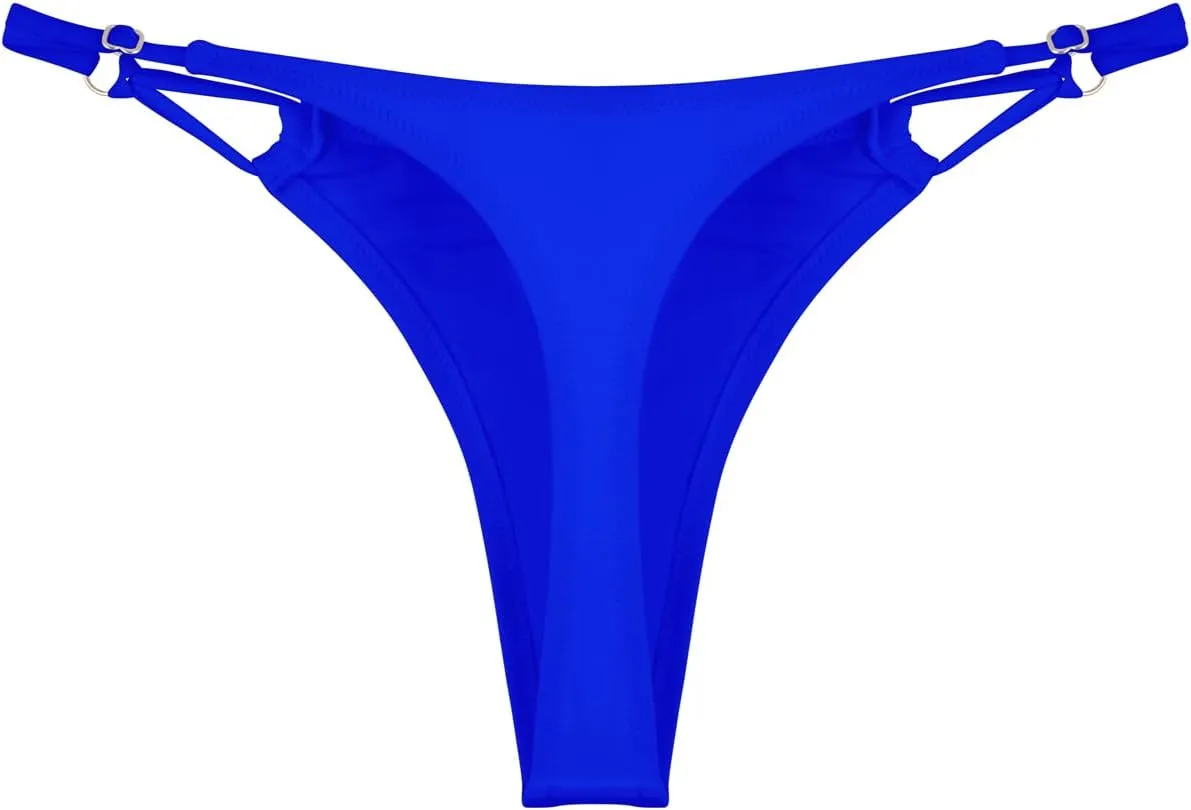 Women's Low Waisted Bikini Bottoms Adjustable Thong Bathing Suit Bottoms