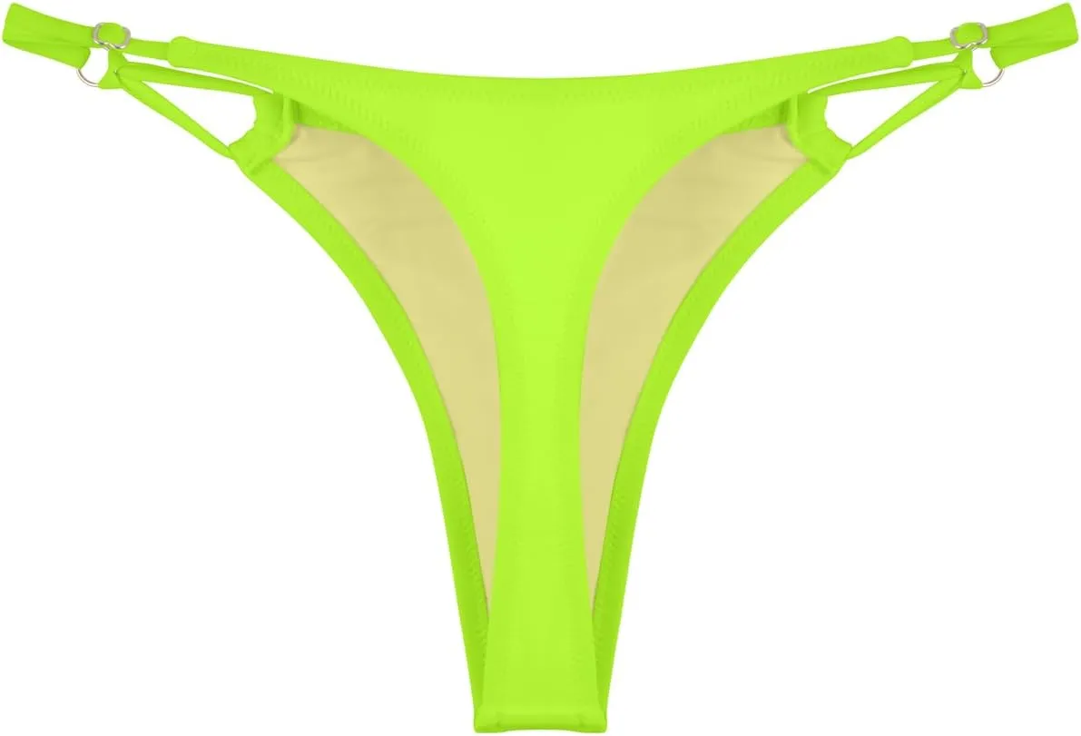 Women's Low Waisted Bikini Bottoms Adjustable Thong Bathing Suit Bottoms