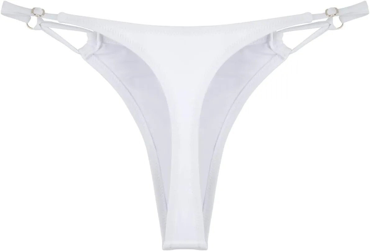 Women's Low Waisted Bikini Bottoms Adjustable Thong Bathing Suit Bottoms