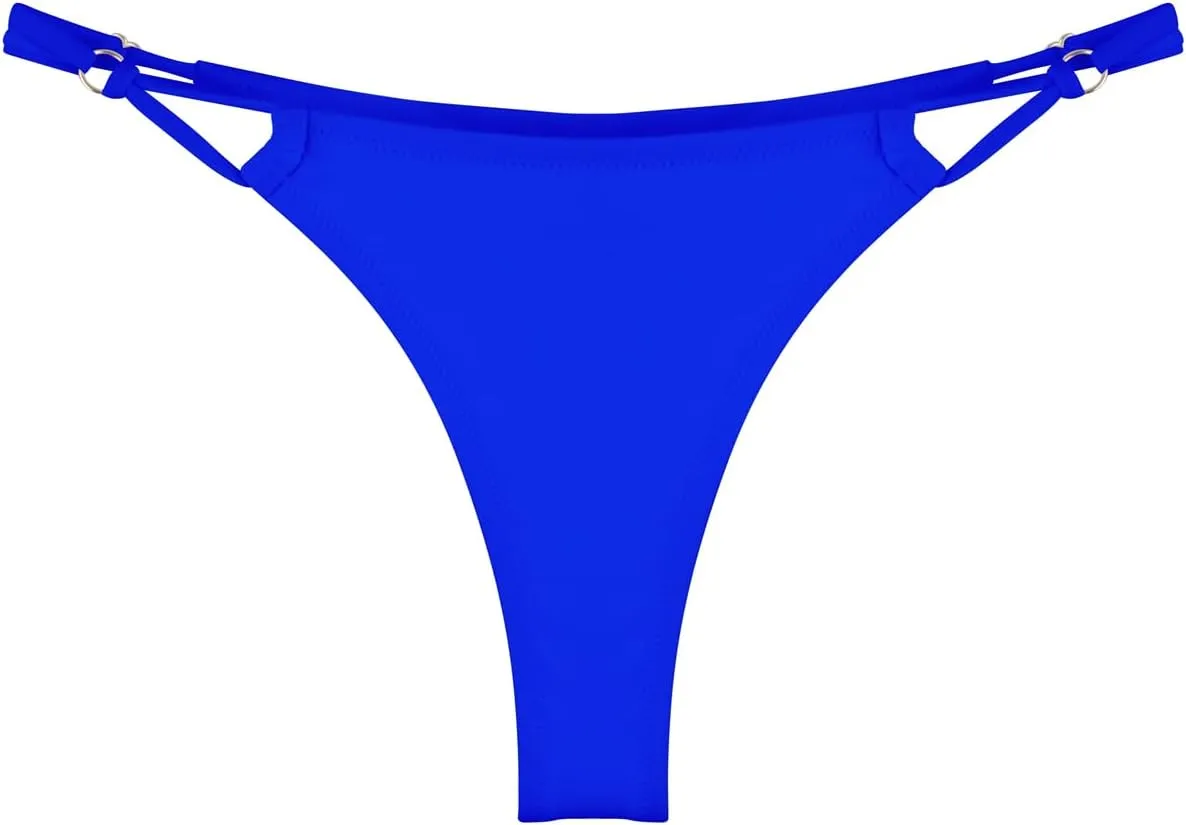 Women's Low Waisted Bikini Bottoms Adjustable Thong Bathing Suit Bottoms