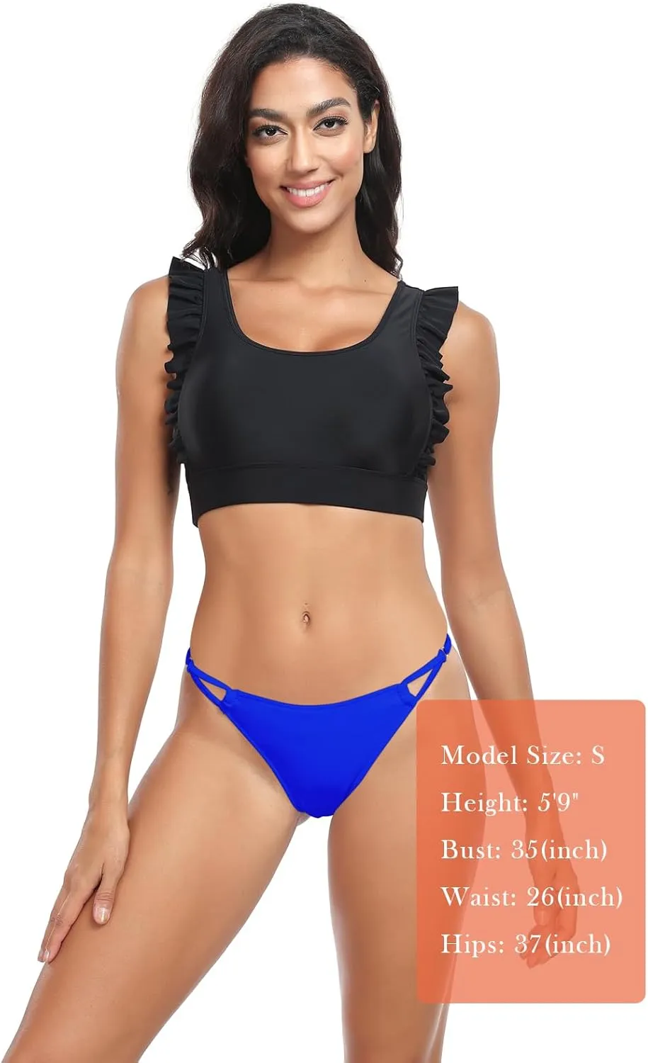 Women's Low Waisted Bikini Bottoms Adjustable Thong Bathing Suit Bottoms