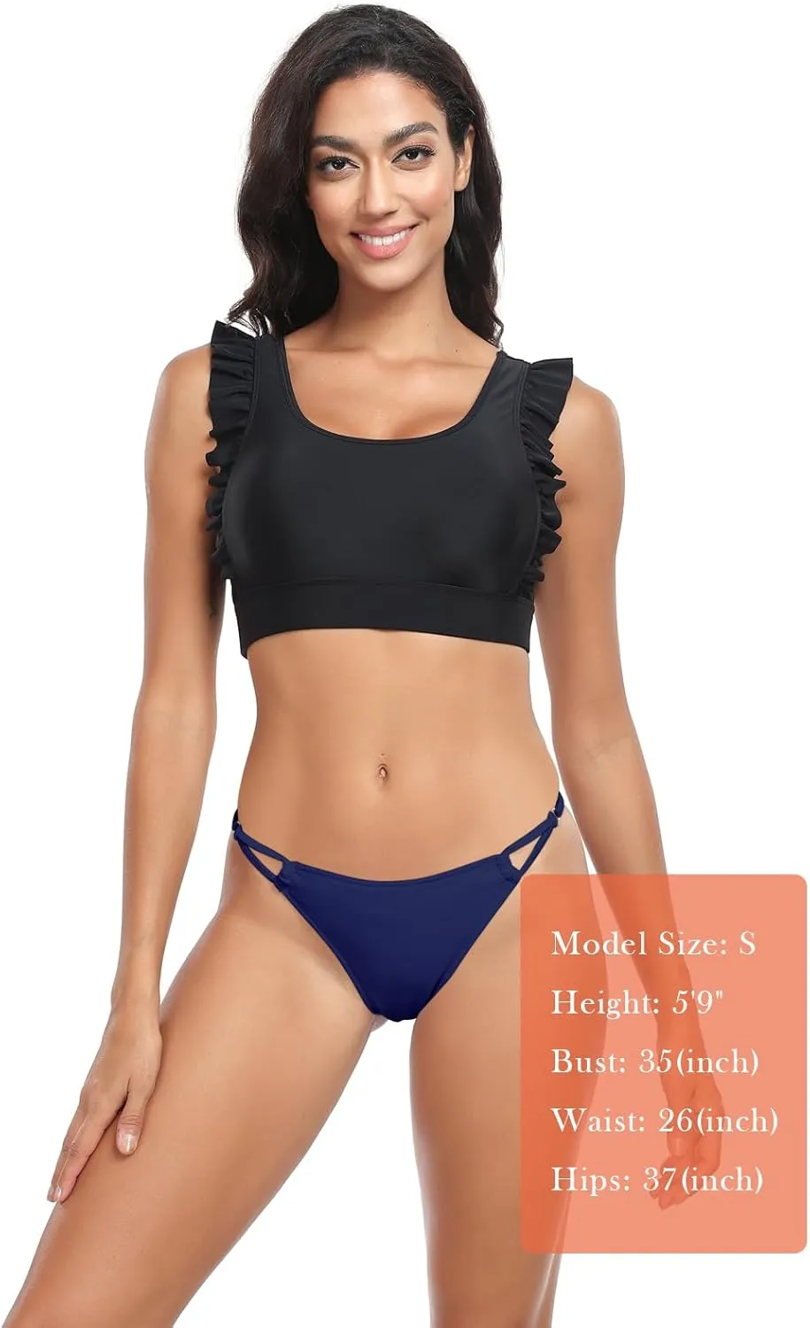 Women's Low Waisted Bikini Bottoms Adjustable Thong Bathing Suit Bottoms