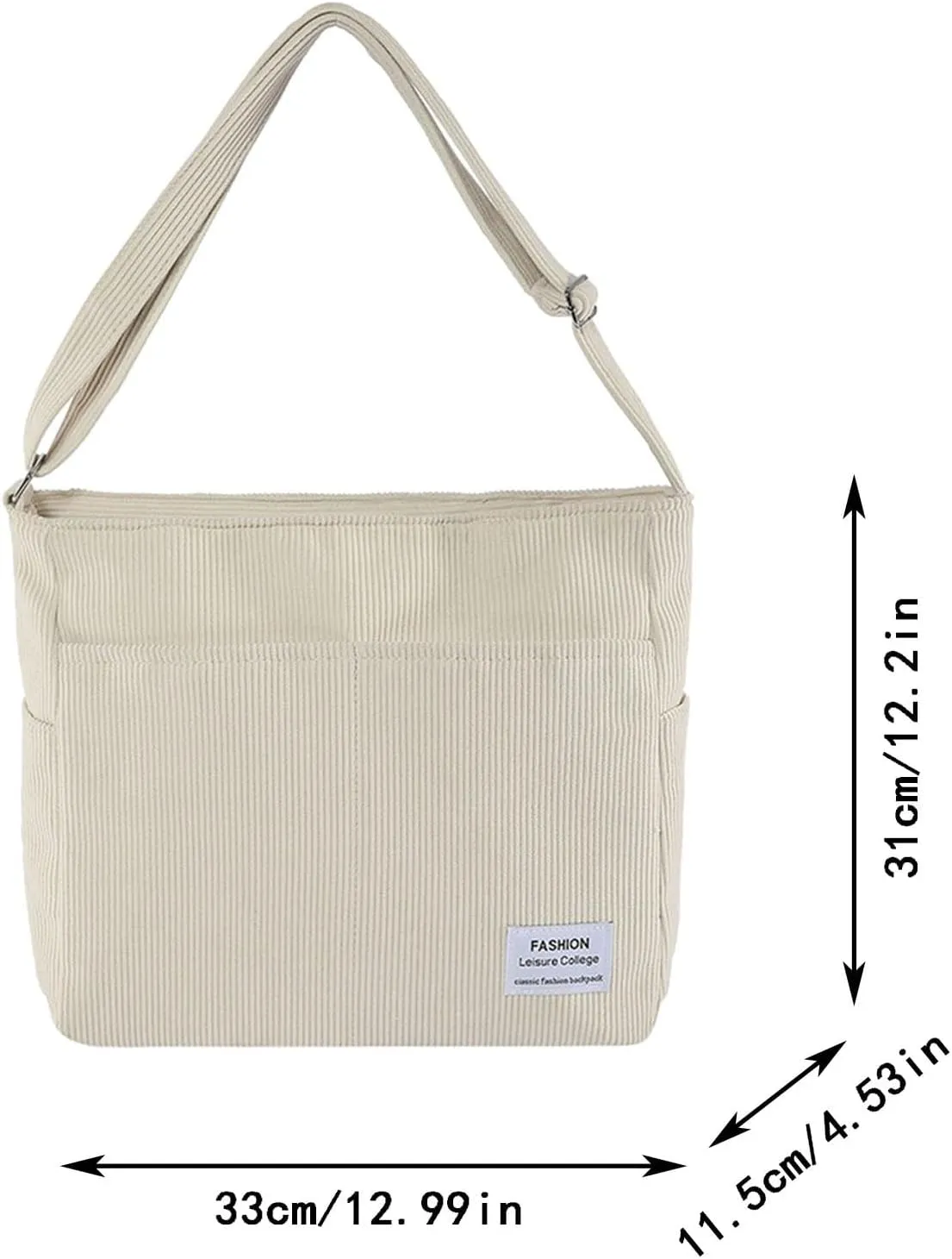 Women's Multi-Pocket Shoulder Bags Women's Crescent Shoulder Bags with Adjustable Strap Temperament Clutch Purse(Khaki)