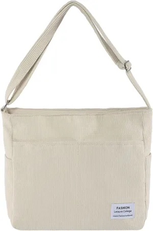 Women's Multi-Pocket Shoulder Bags Women's Crescent Shoulder Bags with Adjustable Strap Temperament Clutch Purse(White)