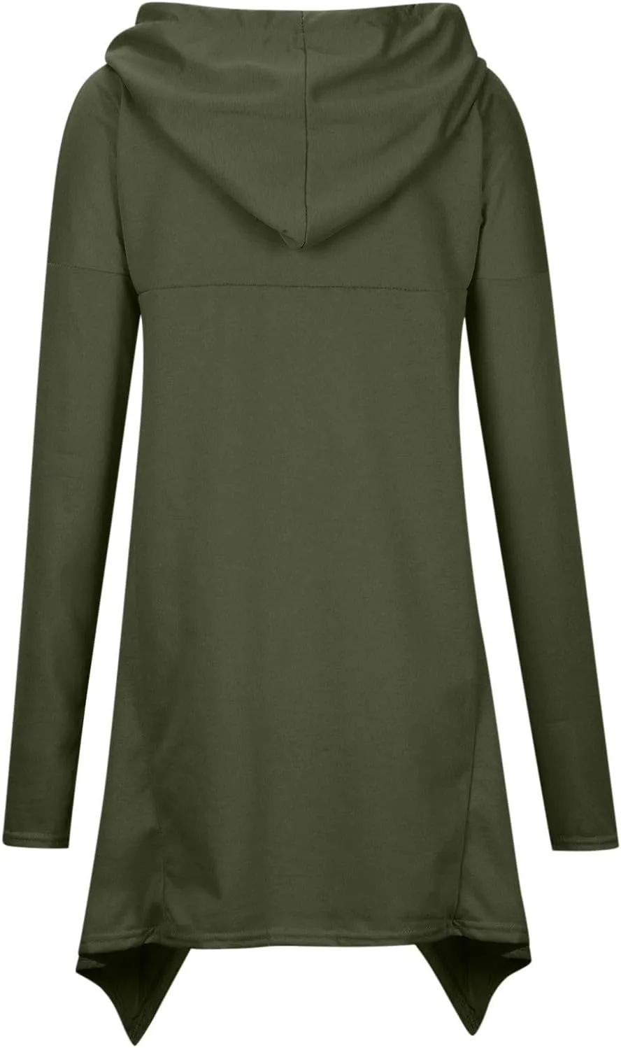 Women's Novelty Cowl Neck Sweatshirts Flowy Asymmetrical Hem Solid Hoodies Preppy Thumb Hole Oversized Pullover