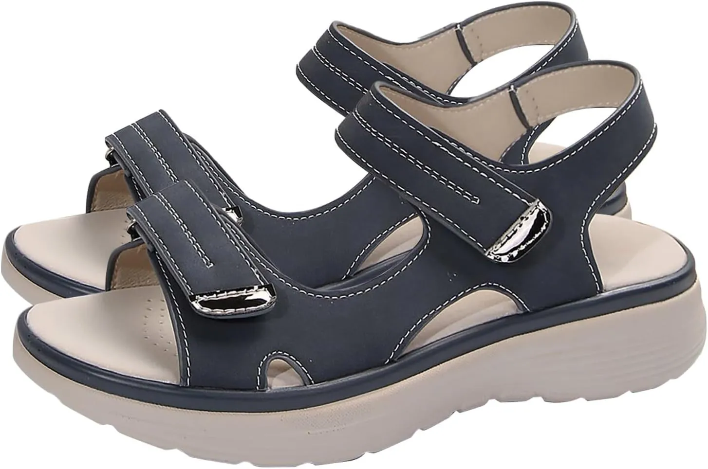 Women's Orthopedic Sandals Comfortable Walking Soft Cushion Foam Sandal Arch Support Shoes Wide Open Toe Shoes