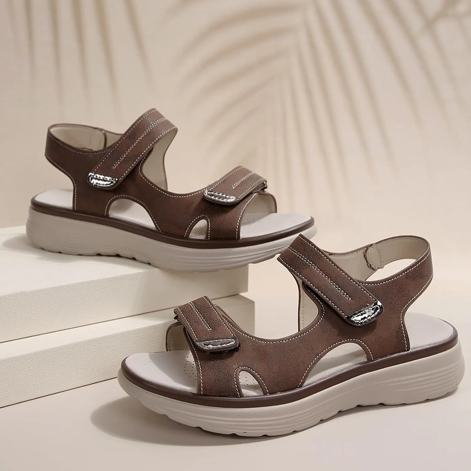 Women's Orthopedic Sandals Comfortable Walking Soft Cushion Foam Sandal Arch Support Shoes Wide Open Toe Shoes