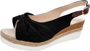 Womens Orthopedic Wedge Sandals Mid Heel Espadrilles Platform Dressy Summer Strappy Ankle Strap Flat Slip On for Casual Walking Beach Sandals