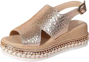 Women's Platform Wedge Sandals Womens Wedge Sandals Beach Arch Support Slip on Sandal Soft Summer Casual