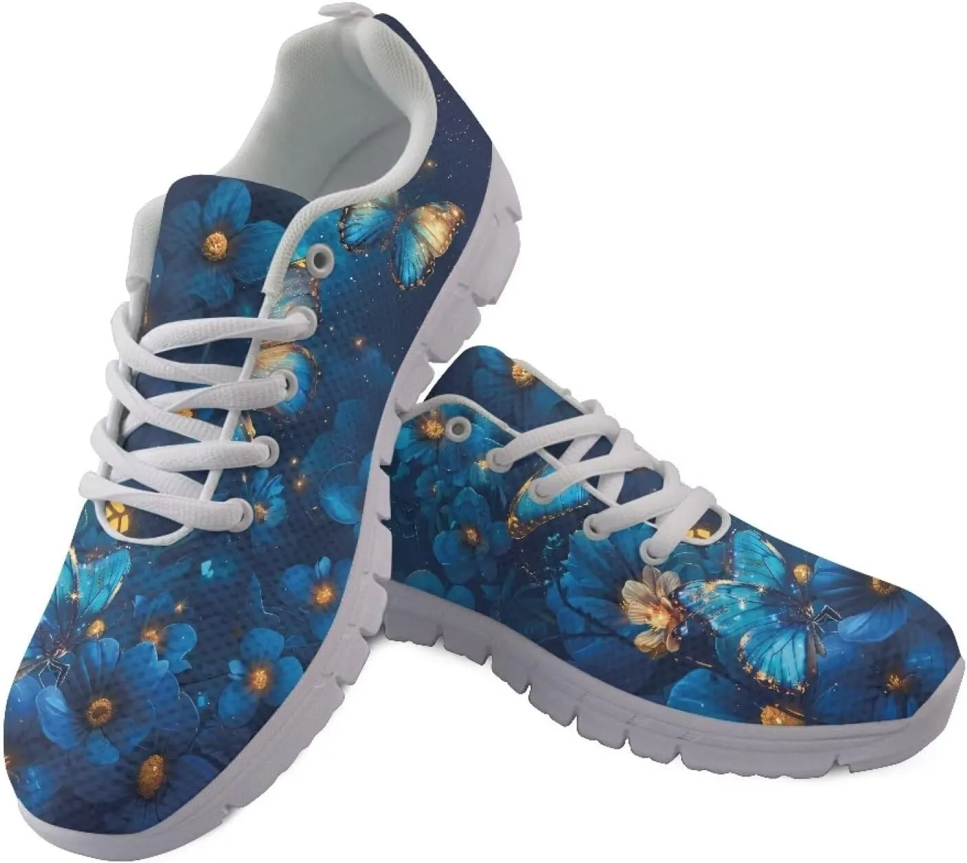 Women's Running Shoes Lightweight Non Slip Sports Tennis Shoes Breathable Mesh Athletic Sneakers Walking Shoe White Sole US 5-12