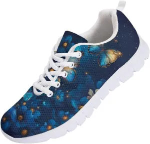 Women's Running Shoes Lightweight Non Slip Sports Tennis Shoes Breathable Mesh Athletic Sneakers Walking Shoe White Sole US 5-12