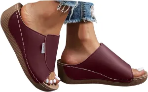 Womens Sandals Orthopedic Dressy Summer Platform Comfy Flip Wedge Sandals with Arch Support Walking Slip On Slides