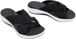 Women's Slippers Wedge Sandals for Women 2025 Plus Size Flat Slippers Summer Beach Sandals Breathable Comfortable Fishmouth Flying Weaving Shoes