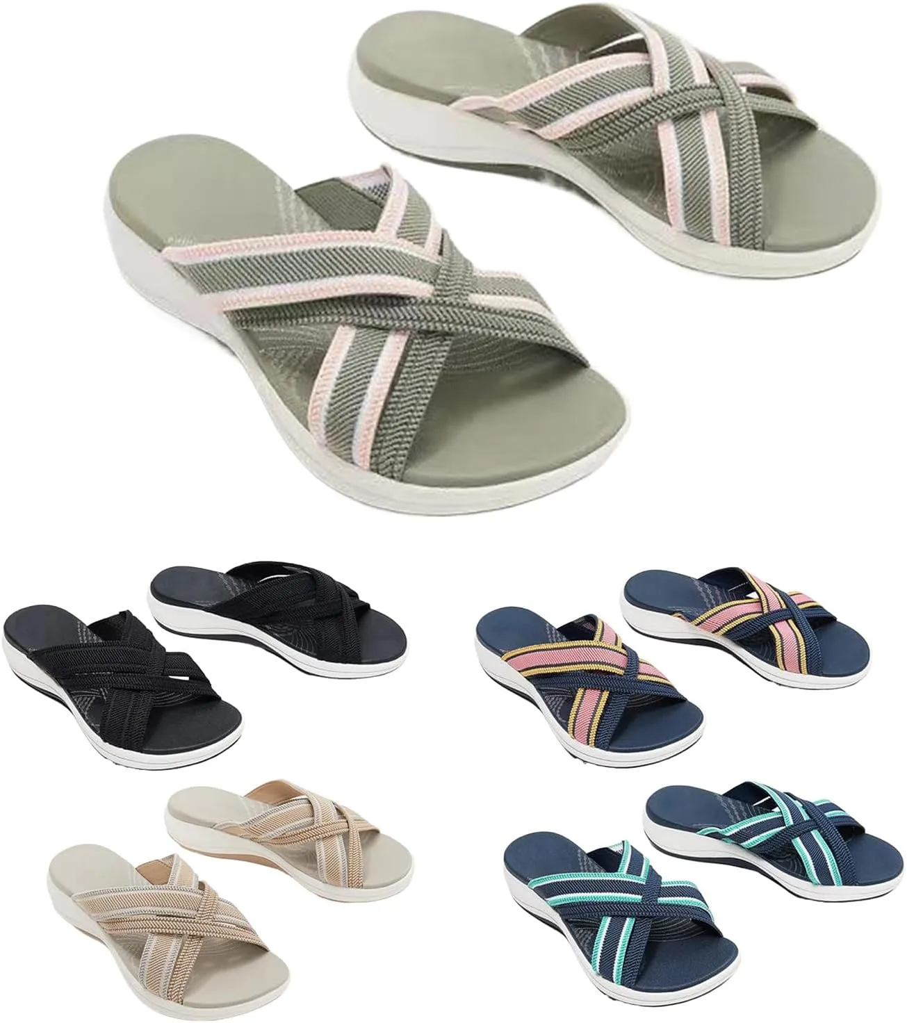 Women's Slippers Wedge Sandals for Women 2025 Plus Size Flat Slippers Summer Beach Sandals Breathable Comfortable Fishmouth Flying Weaving Shoes