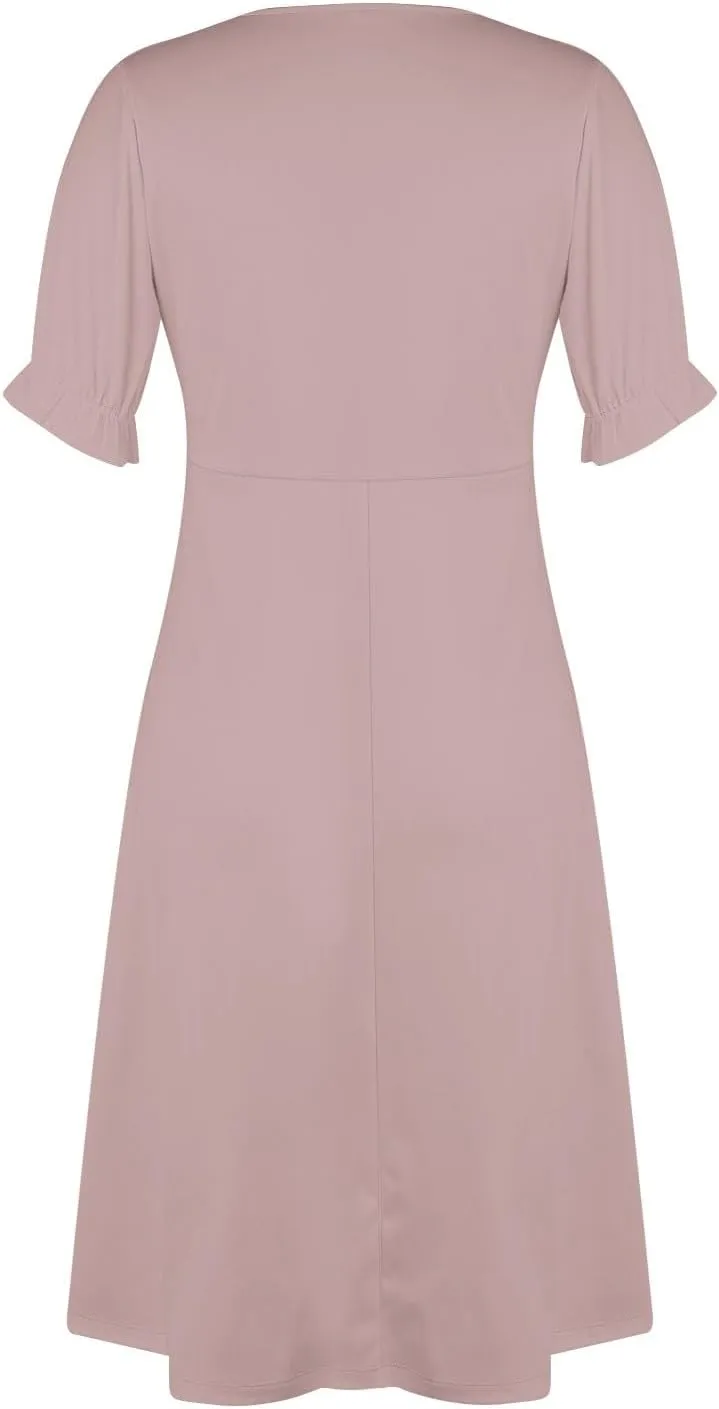 Womens Summer Dresses Ethnic Style Midi Dresses for Women Puff Sleeve Womens Summer Dresses Summer