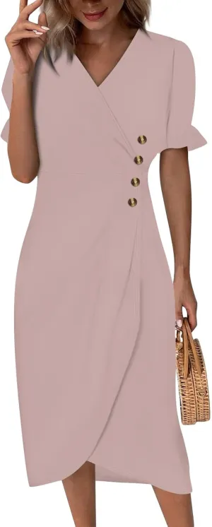 Womens Summer Dresses Ethnic Style Midi Dresses for Women Puff Sleeve Womens Summer Dresses Summer