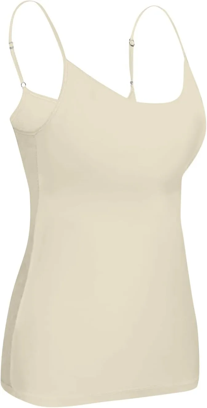 Womens Tank Tops with Built in Bras Adjustable Spaghetti Strap Cami Tops Workout Shelf Bra Tank Top Basic Undershirts