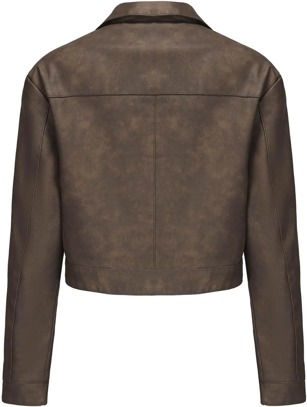 Women's The Classic Faux Leather Moto Jacket Faux Leather Zip Up Moto Biker Jacket Vegan Jackets Motocycle Biker Coat