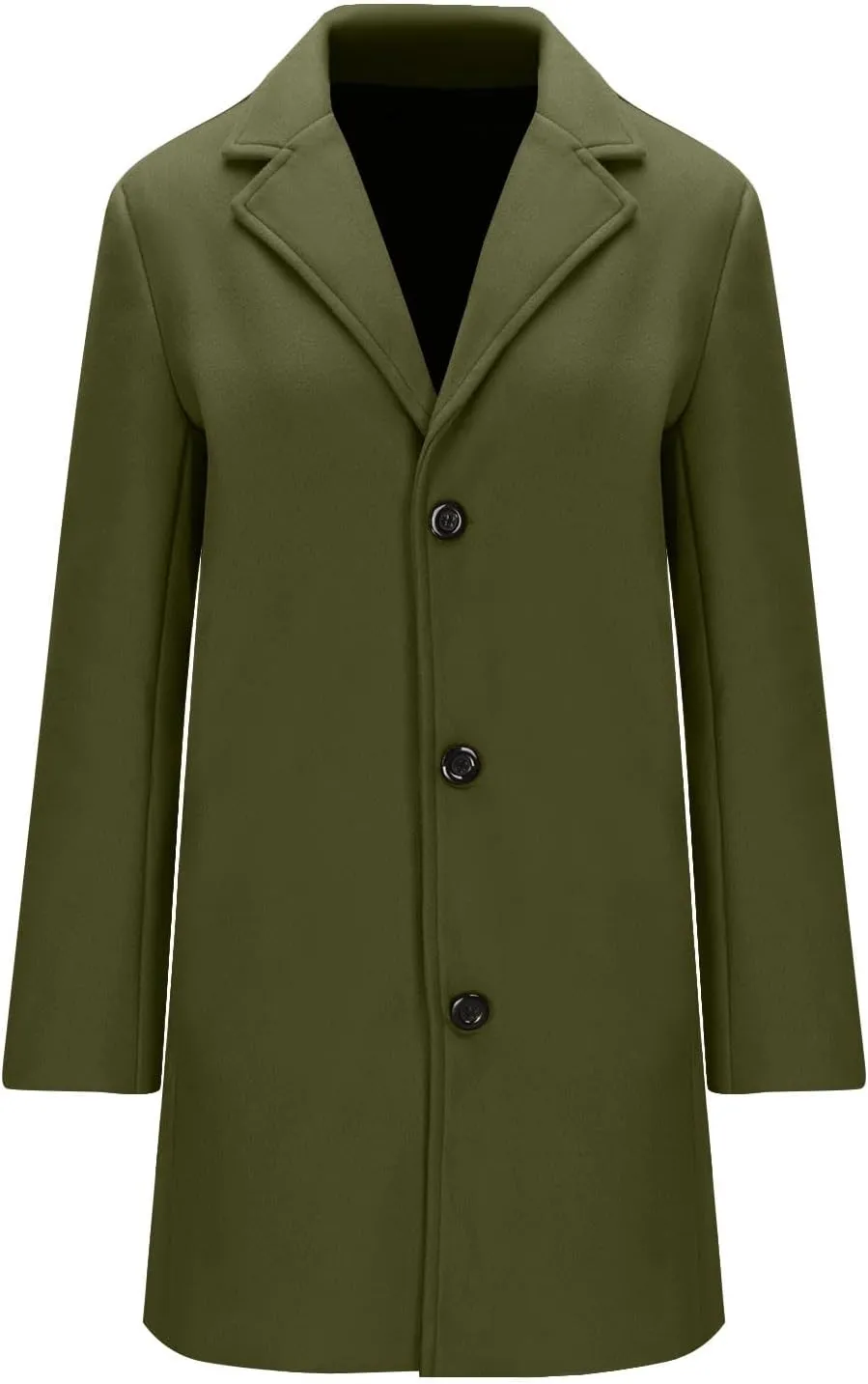 Women's Winter Wool Blend Pea Coat Single Breasted Casual Trench Coats Overcoat Long Elegant Coats Slim Fit Jackets