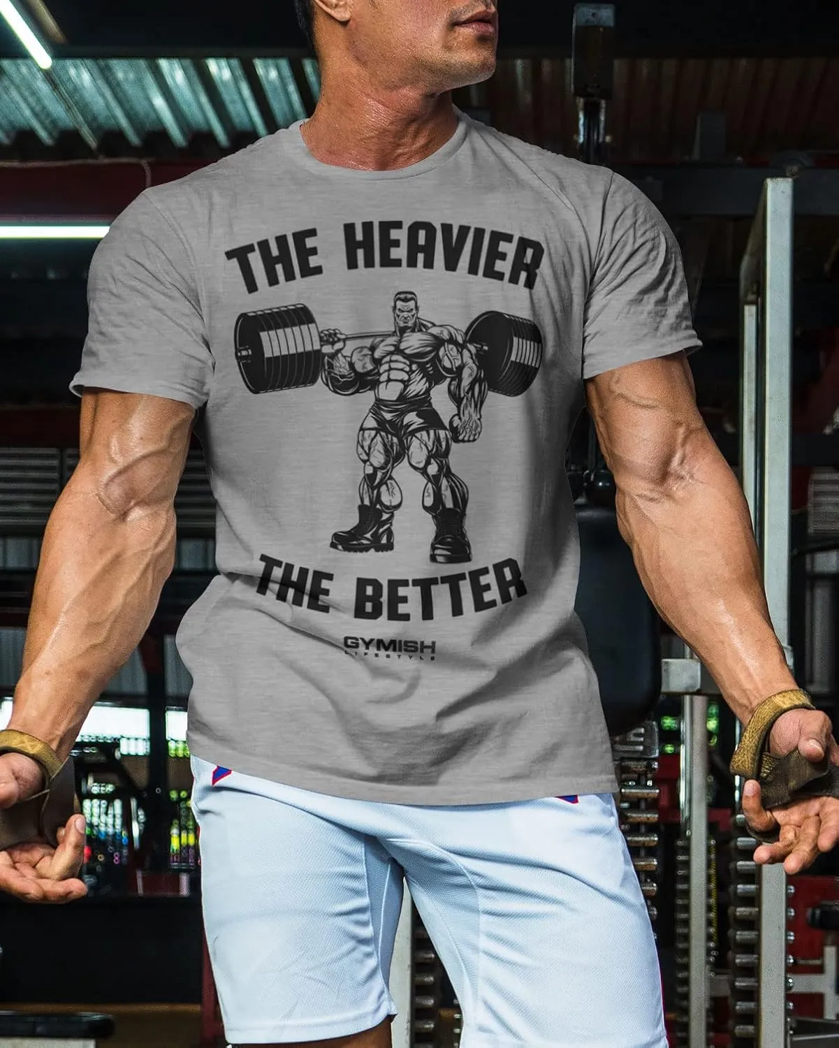Workout Shirts for Men, The Heavier The Better Gym Shirt Funny Lifting T-Shirt