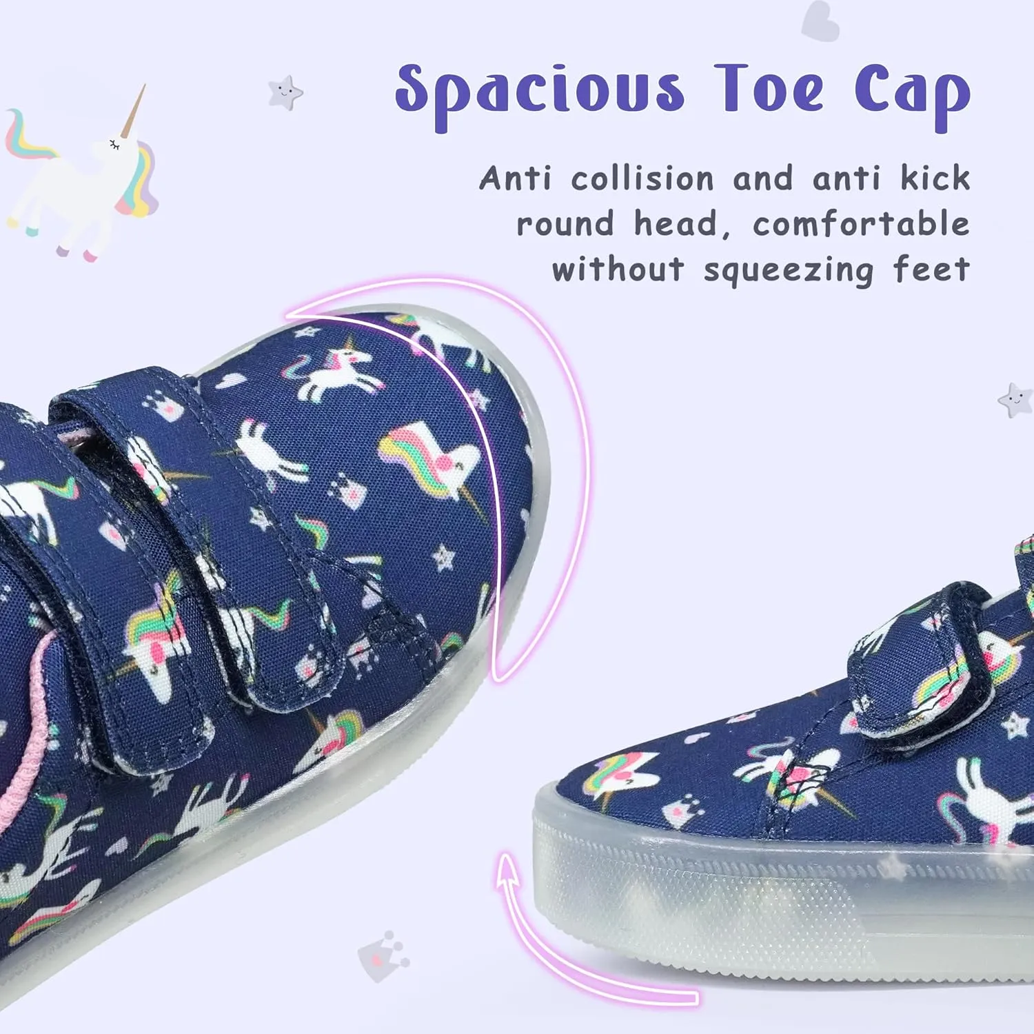 YESKIS Boys Girls Light Up Shoes Vivaki LED Canvas Cartoon Casual Sneakers for Toddler Little Kid Size 5-12