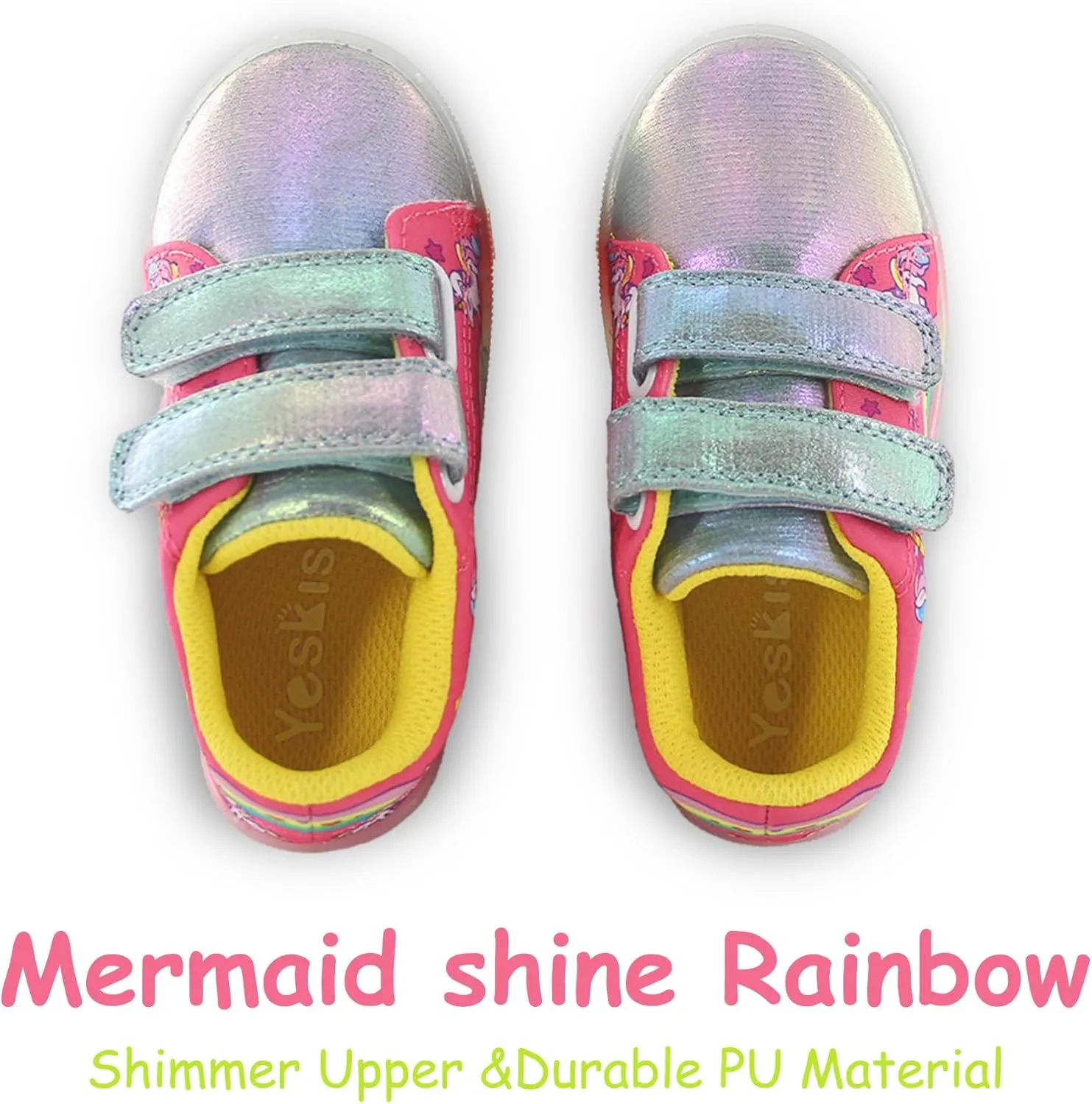 YESKIS Boys Girls Light Up Sneakers LED Flashing Vivaki Cartoon Barefoot Canvas Walking Tennis Shoes for Toddler Little Kid