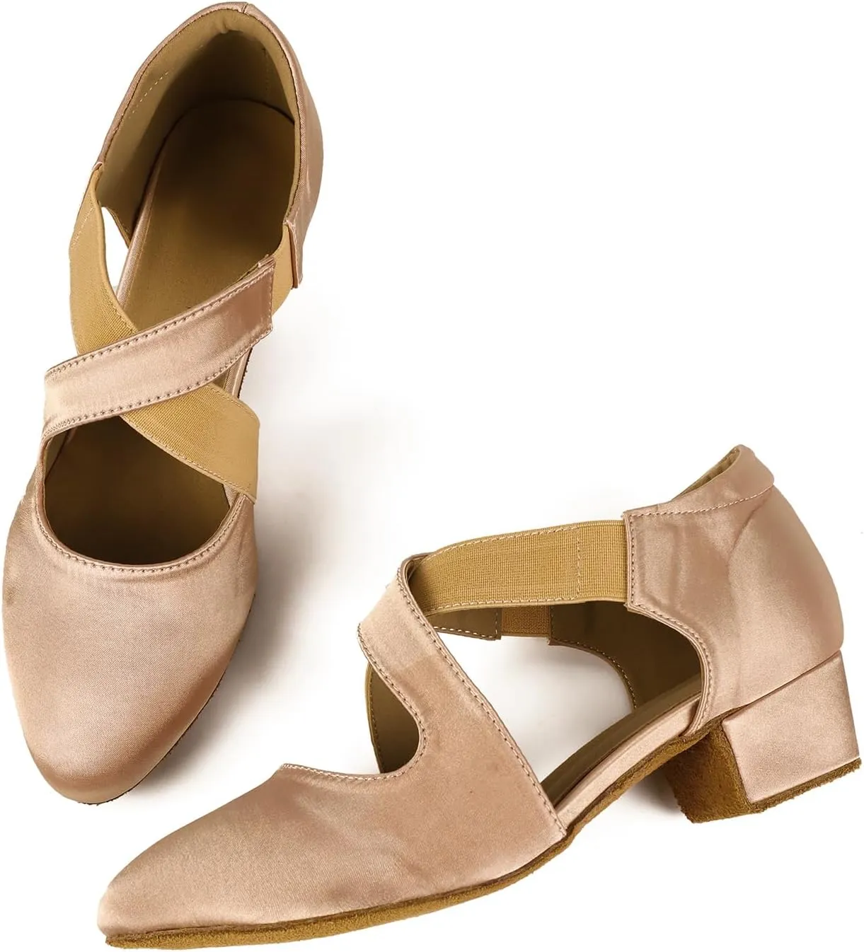 Yokala Ballroom Dance Shoes Women Closed Toe Low Heel Latin Salsa Swing Social Practice Dancing Sandals 1.5" Heel S05