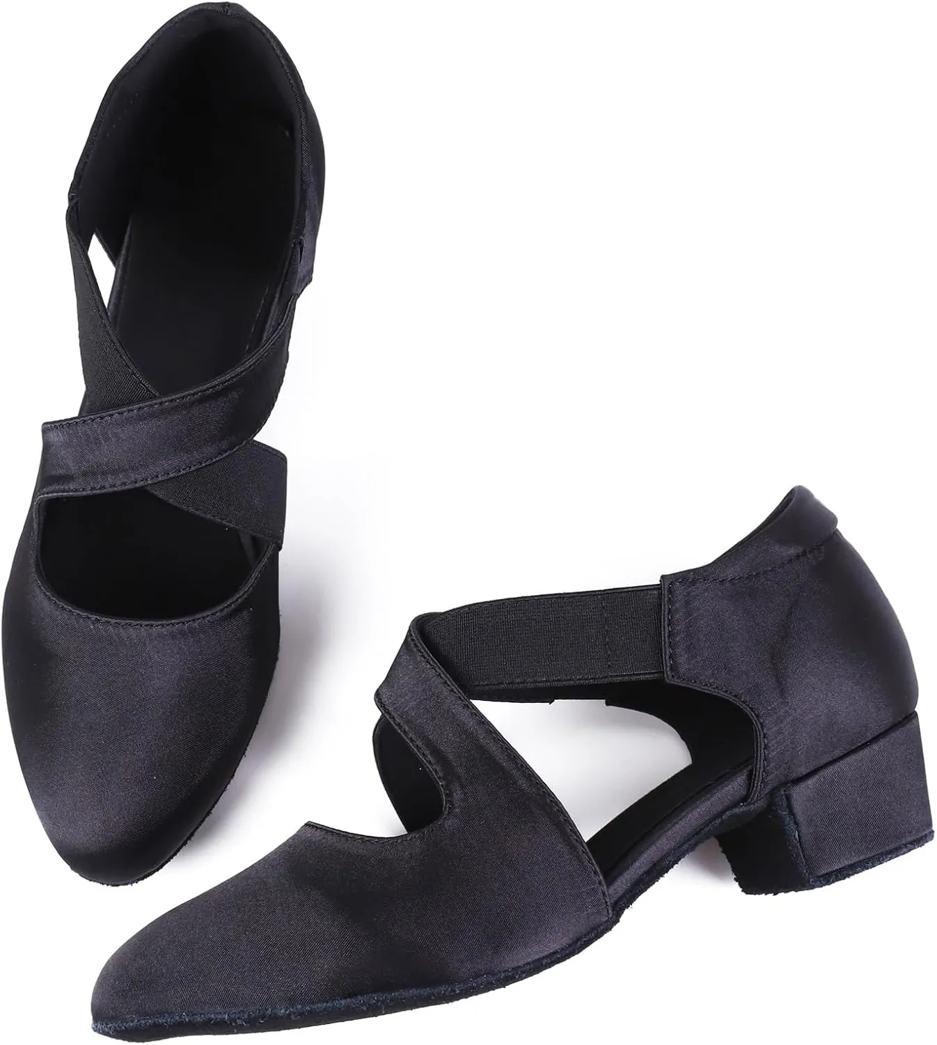 Yokala Ballroom Dance Shoes Women Closed Toe Low Heel Latin Salsa Swing Social Practice Dancing Sandals 1.5" Heel S05