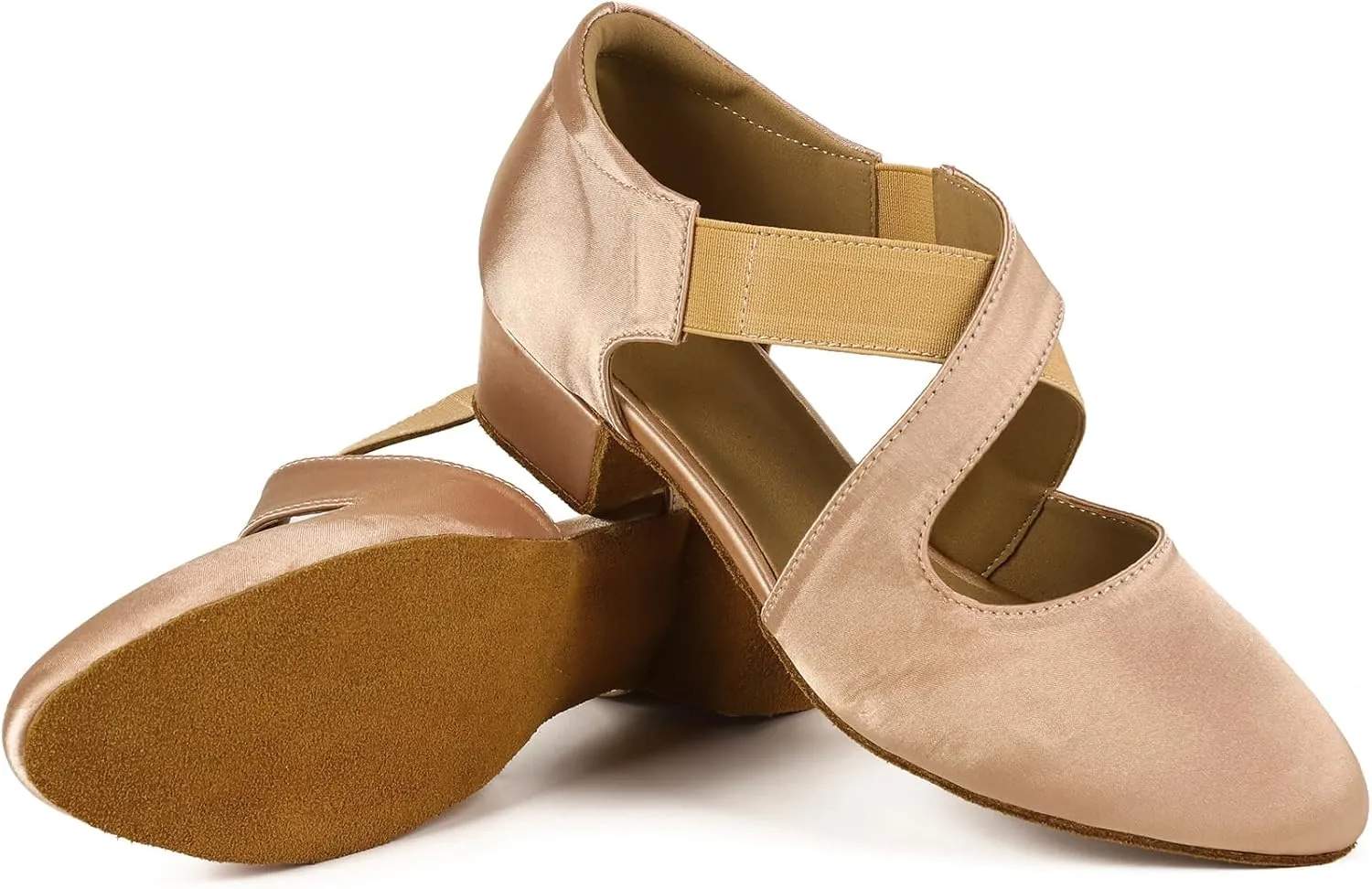 Yokala Ballroom Dance Shoes Women Closed Toe Low Heel Latin Salsa Swing Social Practice Dancing Sandals 1.5" Heel S05