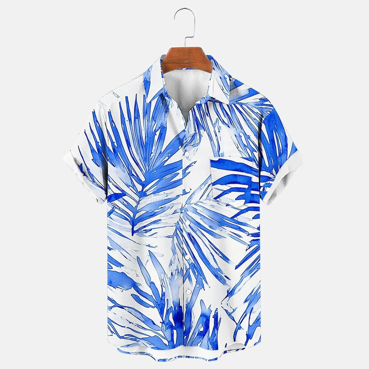 Zeiyignr Hawaiian Shirt for Men with Pocket - Short Sleeve Button Down Wrinkle-Resistant for Beach, Pool Parties, Vacation
