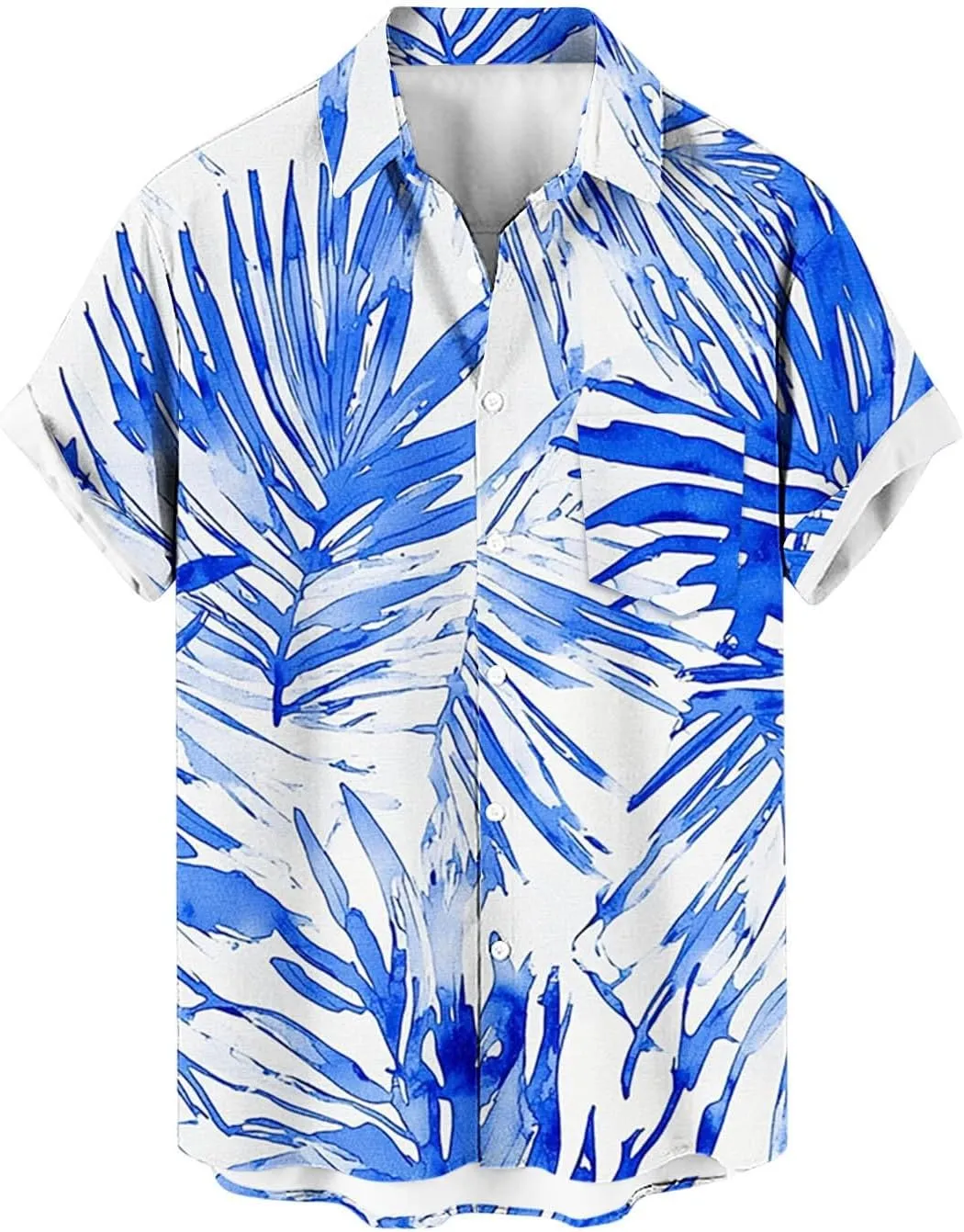 Zeiyignr Hawaiian Shirt for Men with Pocket - Short Sleeve Button Down Wrinkle-Resistant for Beach, Pool Parties, Vacation