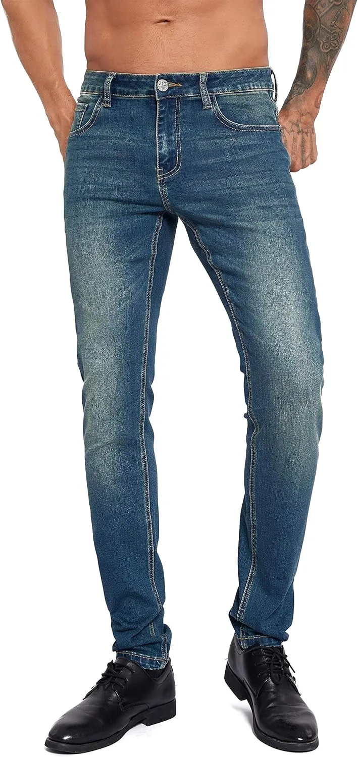 ZLZ Jeans Pants Slim Fit, Younger-Looking Fashionable Colorful Comfy Stretch Jeans Pants for Men, Skinny Jeans Stretch Fit ??