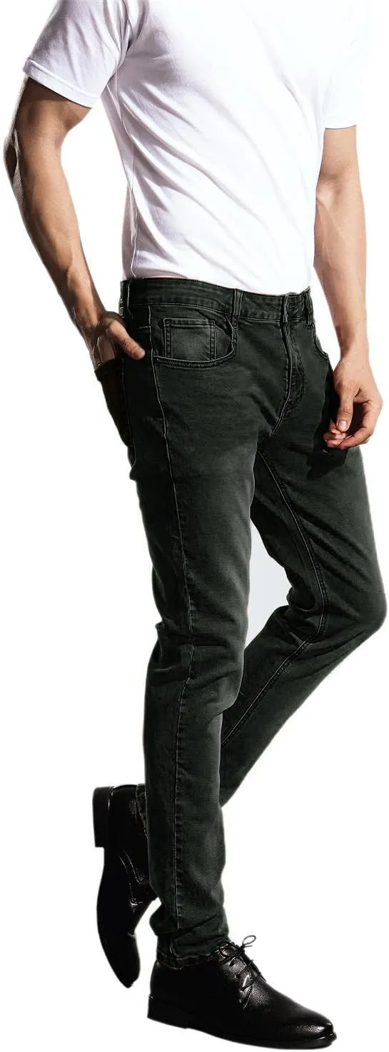 ZLZ Jeans Pants Slim Fit, Younger-Looking Fashionable Colorful Comfy Stretch Jeans Pants for Men, Skinny Jeans Stretch Fit ??