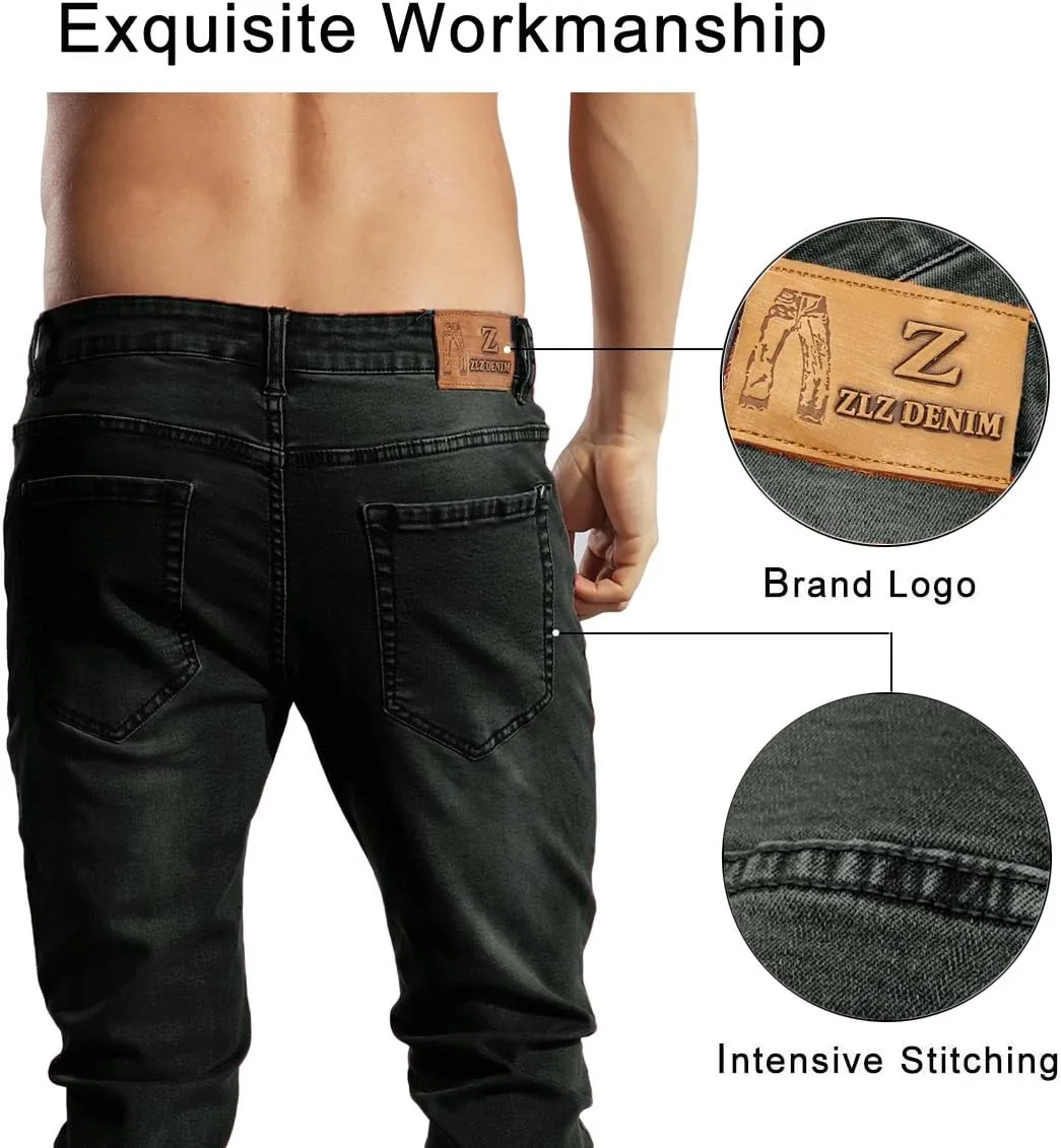 ZLZ Jeans Pants Slim Fit, Younger-Looking Fashionable Colorful Comfy Stretch Jeans Pants for Men, Skinny Jeans Stretch Fit ??