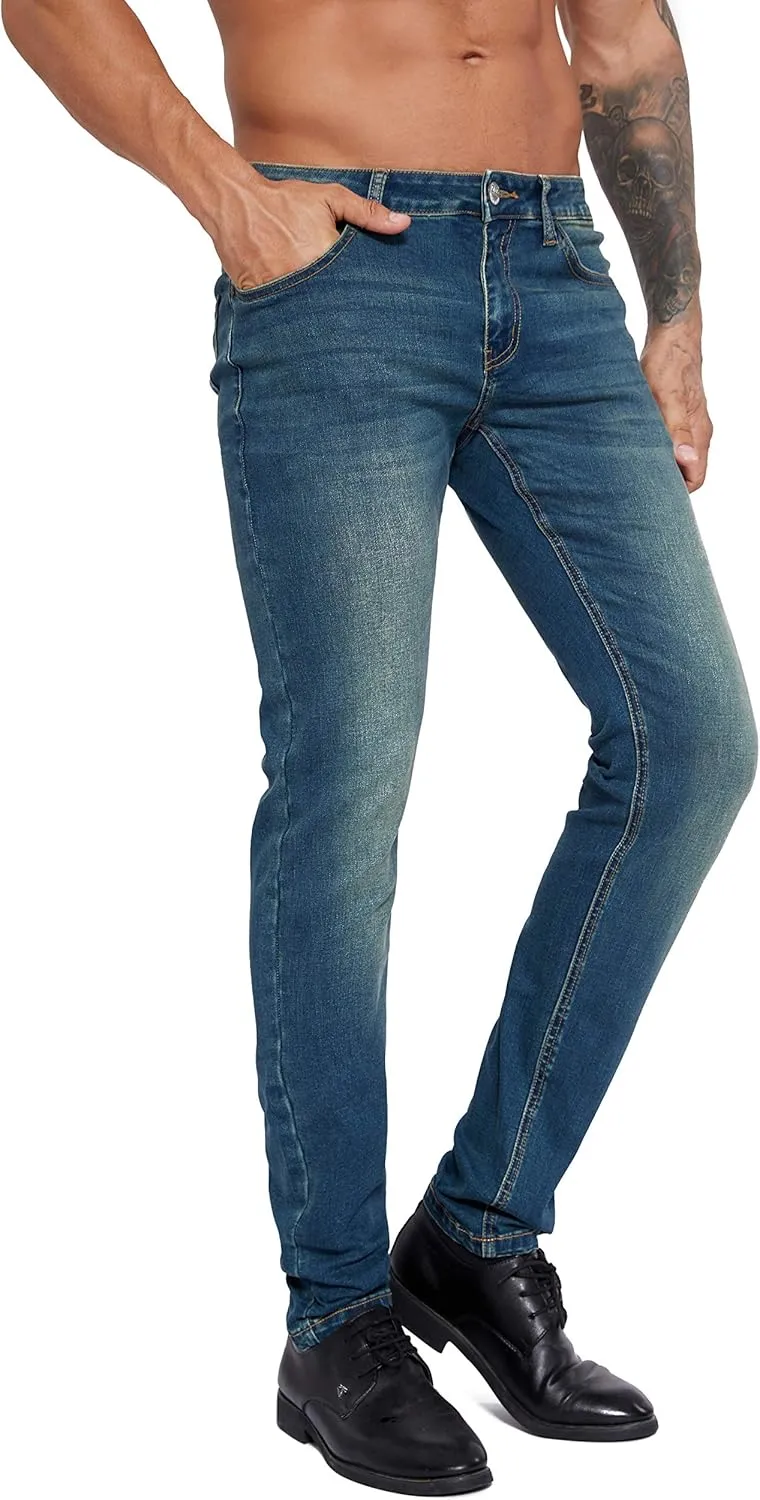 ZLZ Jeans Pants Slim Fit, Younger-Looking Fashionable Colorful Comfy Stretch Jeans Pants for Men, Skinny Jeans Stretch Fit ??