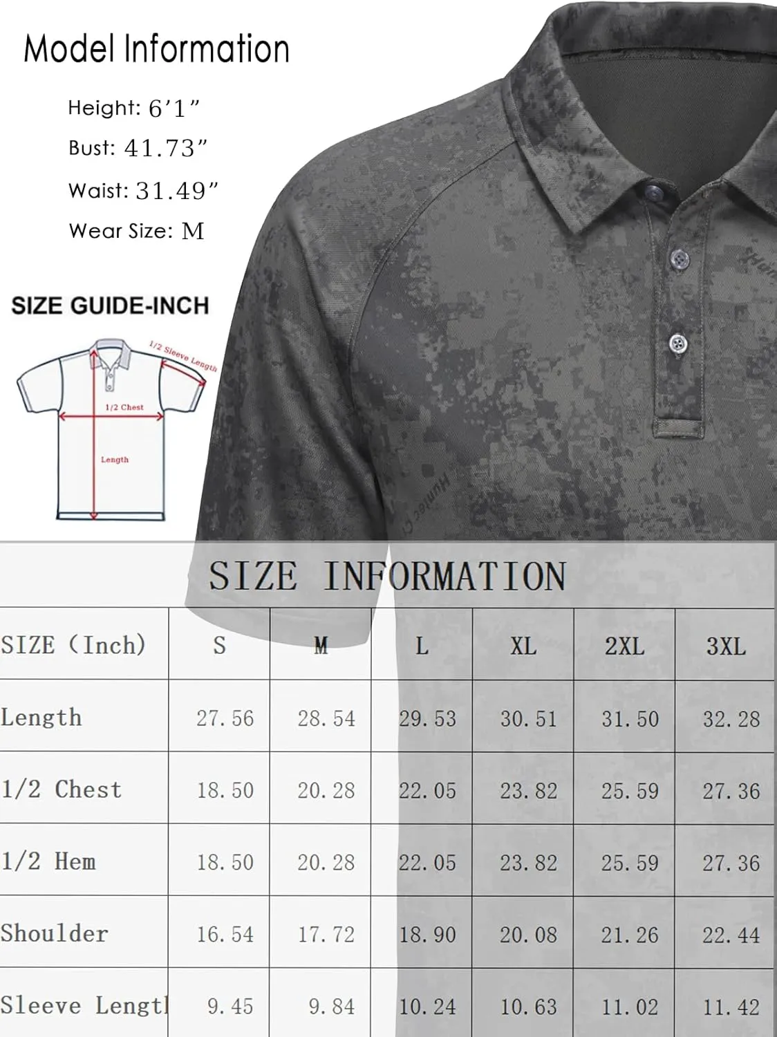ZTN Mens Polo Shirts - Summer UV50  Moisture Wicking Golf Shirts Quick-Dry Sports Polo Shirts Activewear